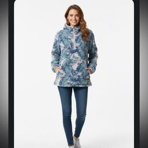 The North Face Campshire 2.0 Fleece Hoodie Size XL Lavender Fog Glacier Tie Dye